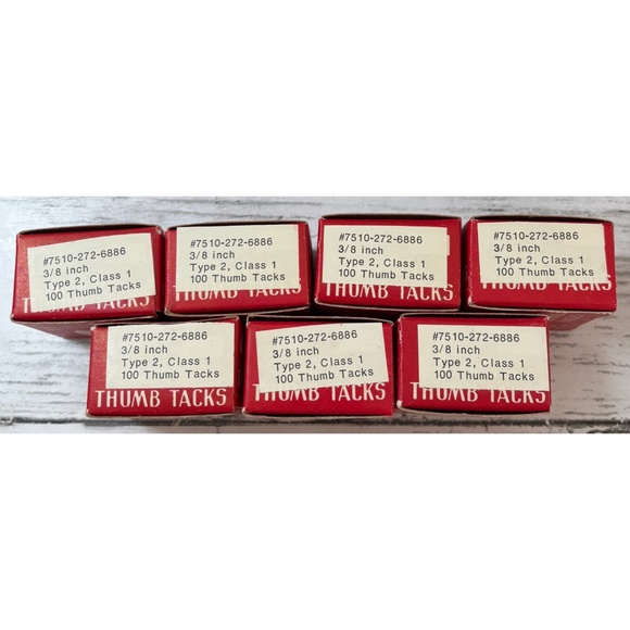 Vintage A&W Tru-Bilt Metal Solid Head 3/8” Thumb Tacks (7 boxes) - Picture 2 of 6